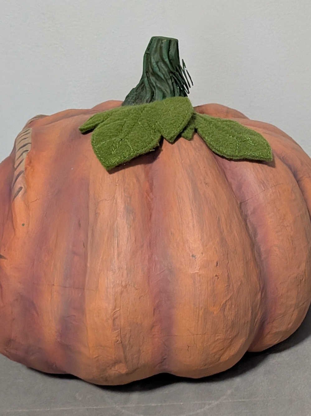 Artificial Pumpkin With Glasses Made In Philippines Painted Paper-mache - Picture 4 of 9
